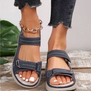 Black Suede sandals women size 7.5